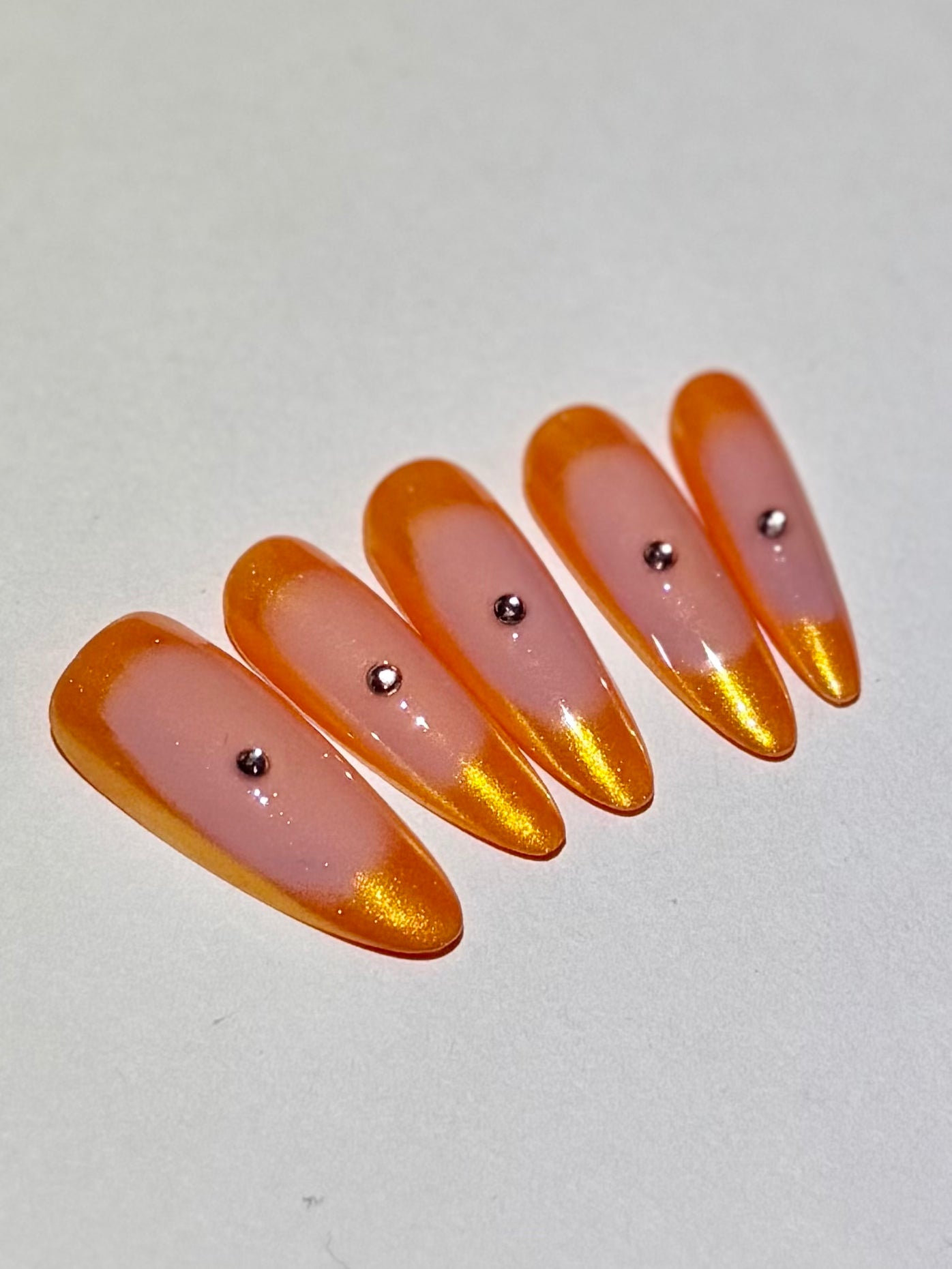 Holy Ember – Fiery Crystal Press-On Nails