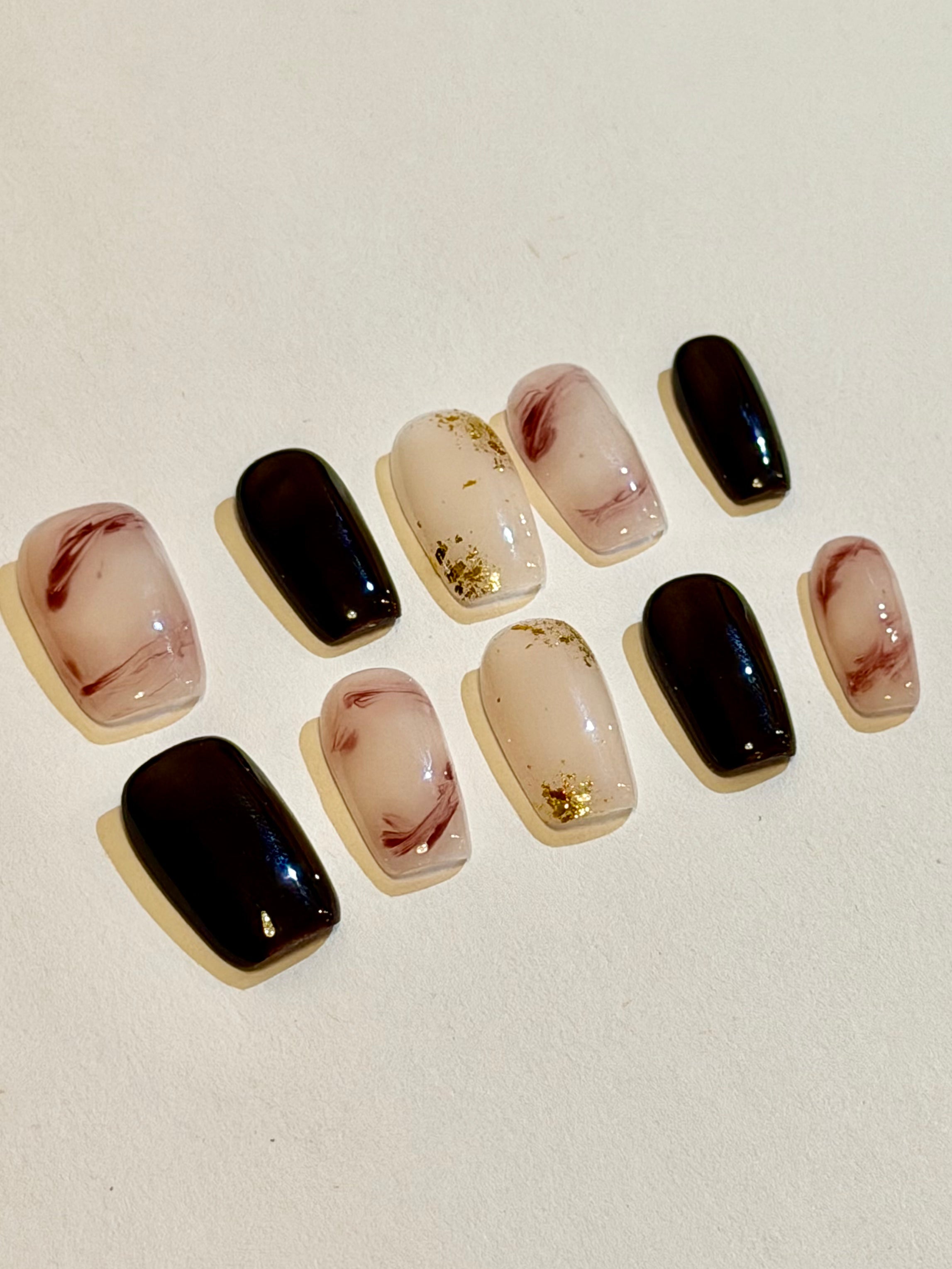 Blood & Spirit – Marble Faith Press-On Nails