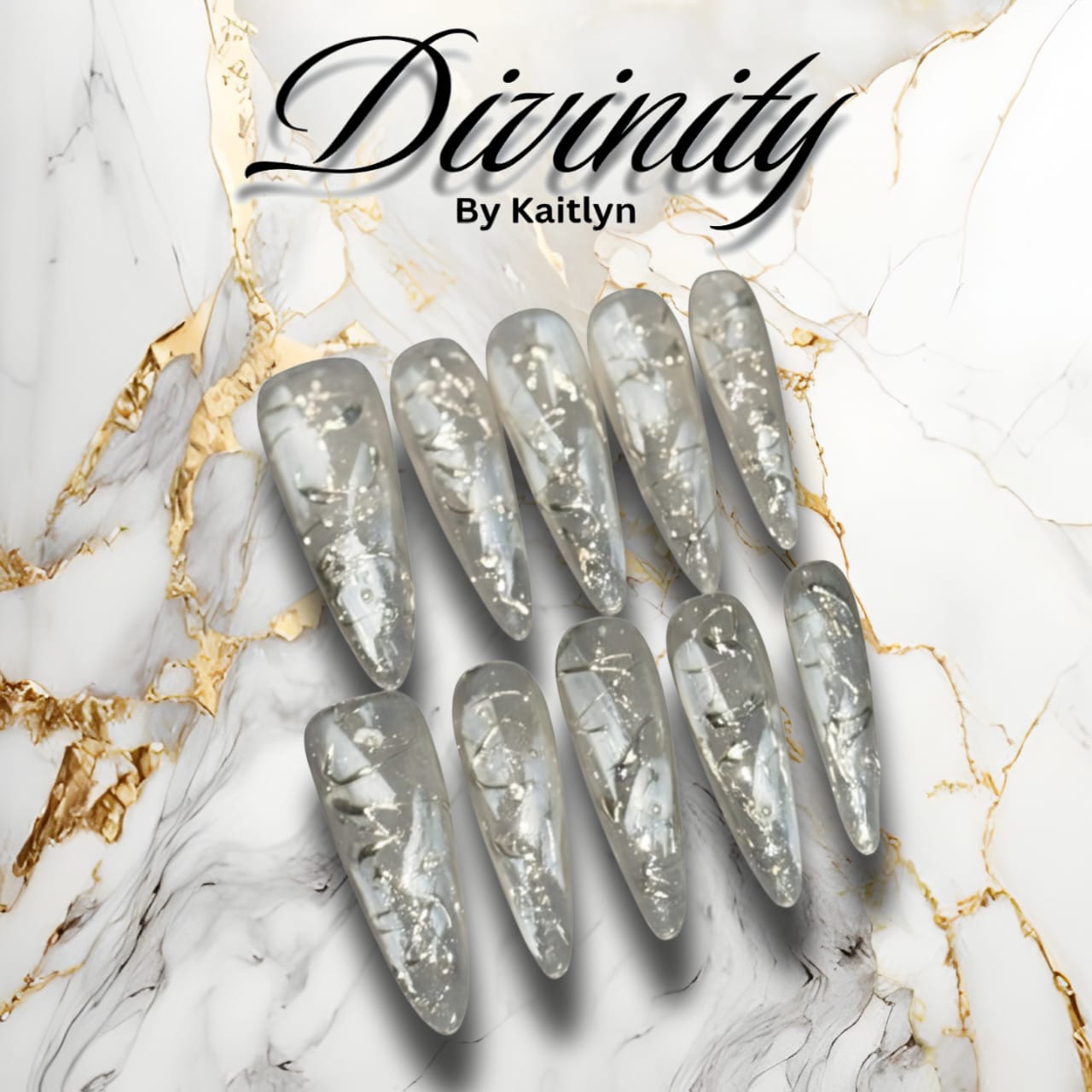 Throne of Silver – Celestial Shimmer Press-On Nails