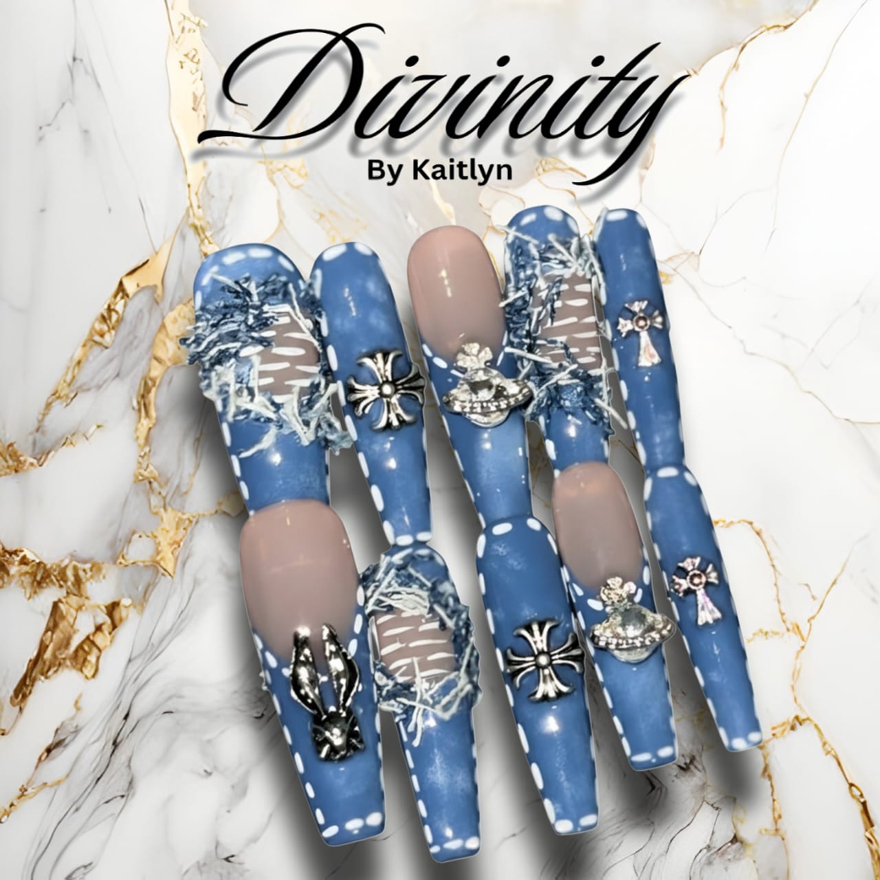 Armor of Faith – Silver Cross Press-On Nails