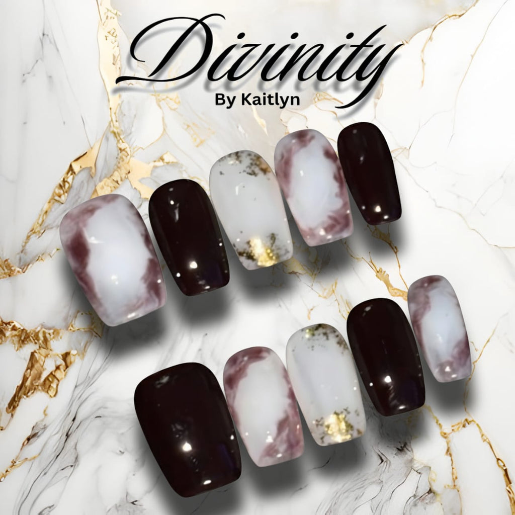 Blood & Spirit – Marble Faith Press-On Nails